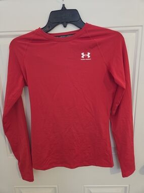 Under Armour Red Long Sleeve Performance Shirt